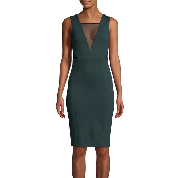 French Connection Lula Mesh V-Neck Dress Size 12 - Picture 1 of 10